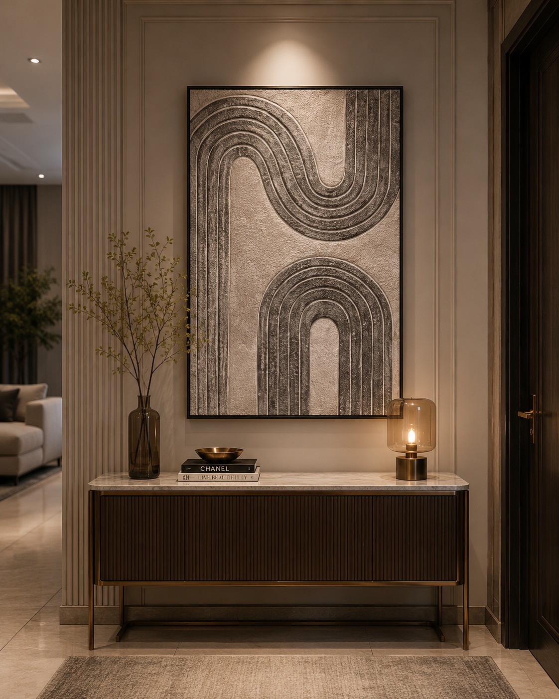 لوحة ديكور بإطار أسود مقاس 80 × 120 سم