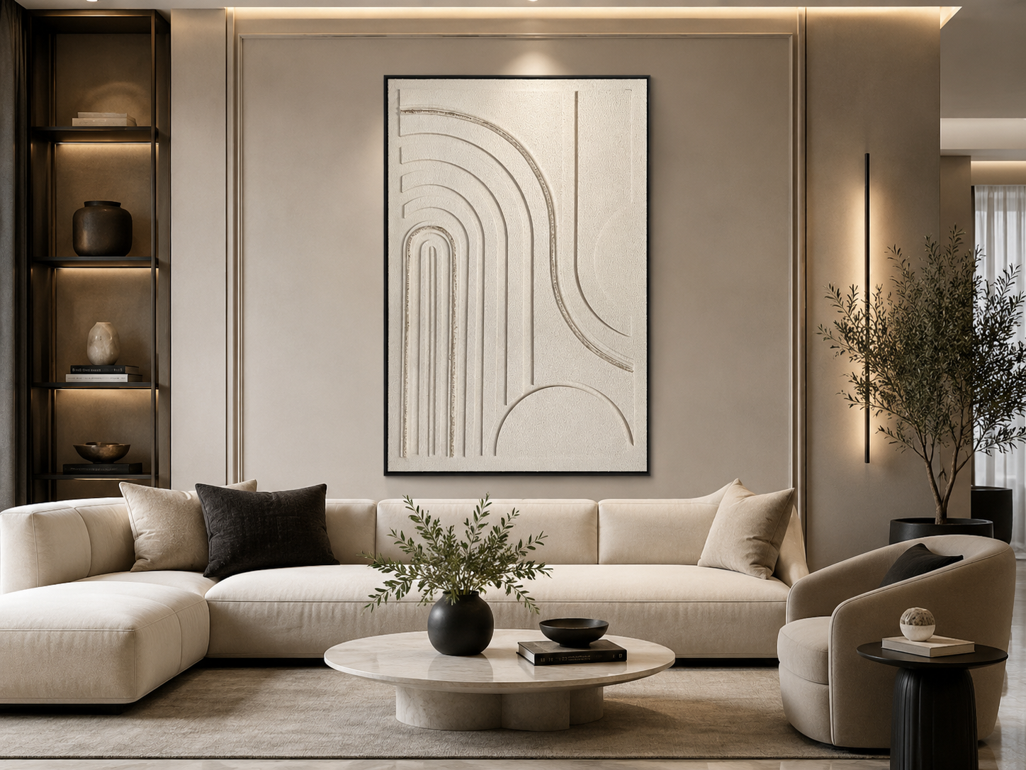 لوحة حائط عصرية بإطار أسود مقاس 100 × 150 سم