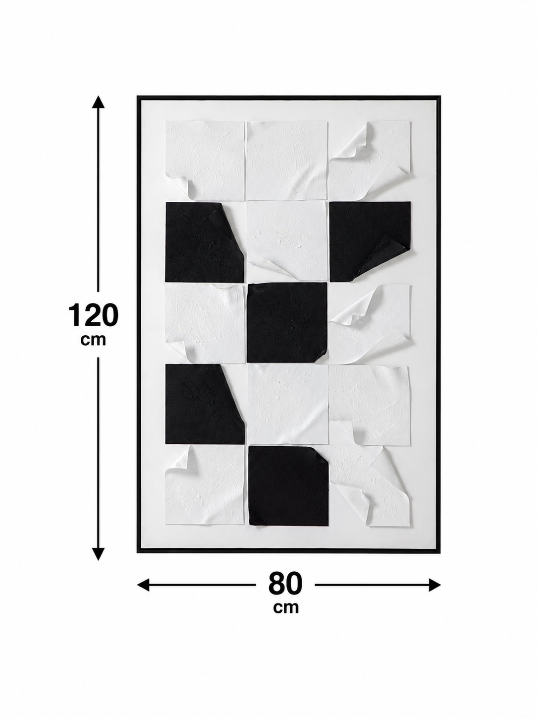 لوحة حائط بإطار أسود مقاس 120 × 80 سم