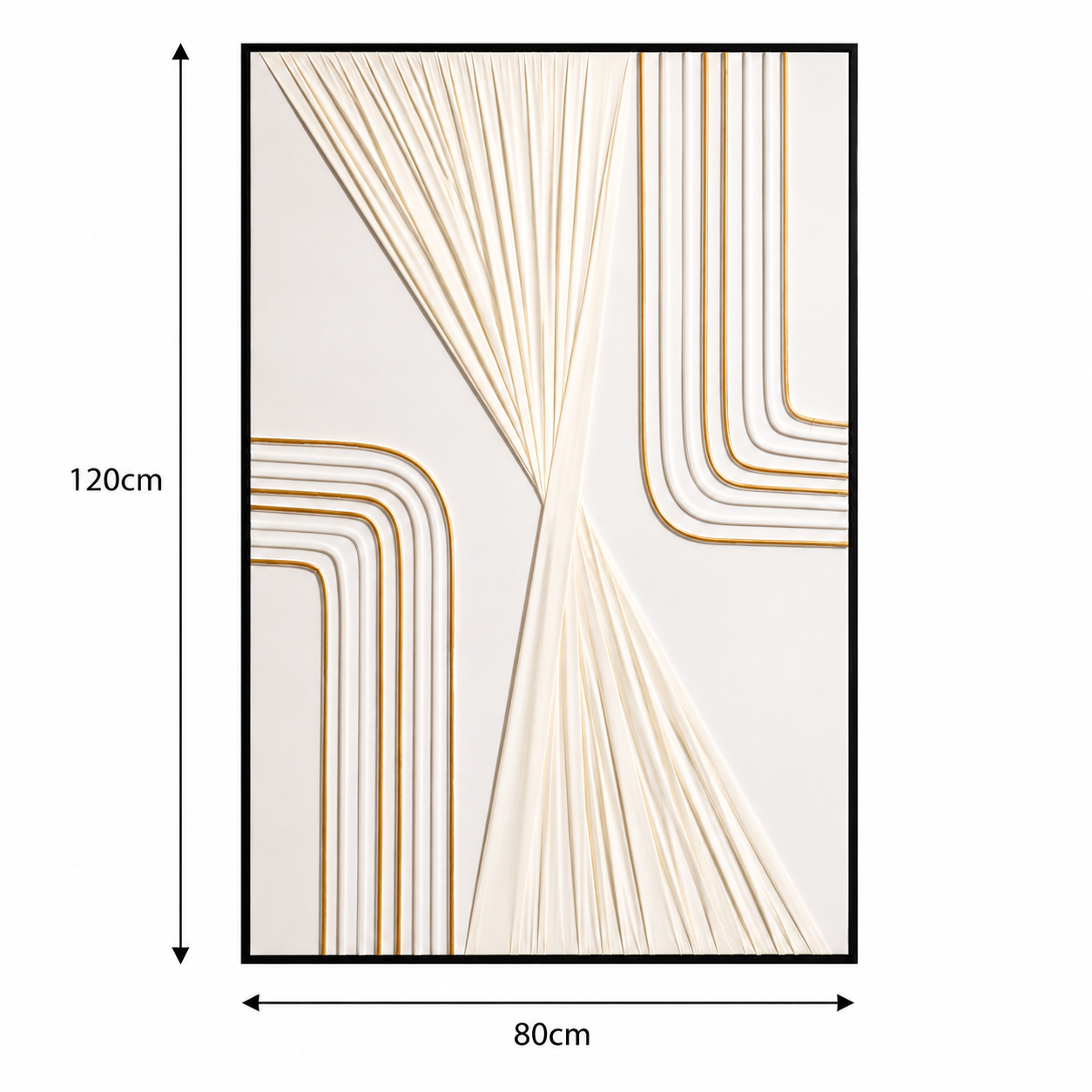 لوحة فنية مودرن بإطار أسود مقاس 80 × 120 سم
