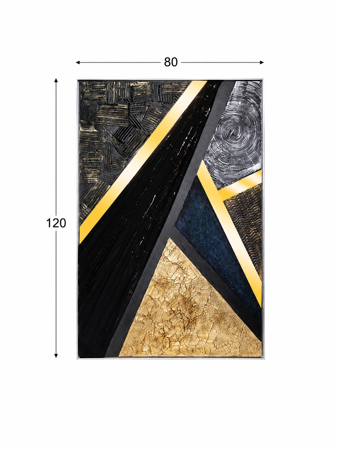 لوحة حائط بإطار فضي مقاس 80 × 120 سم