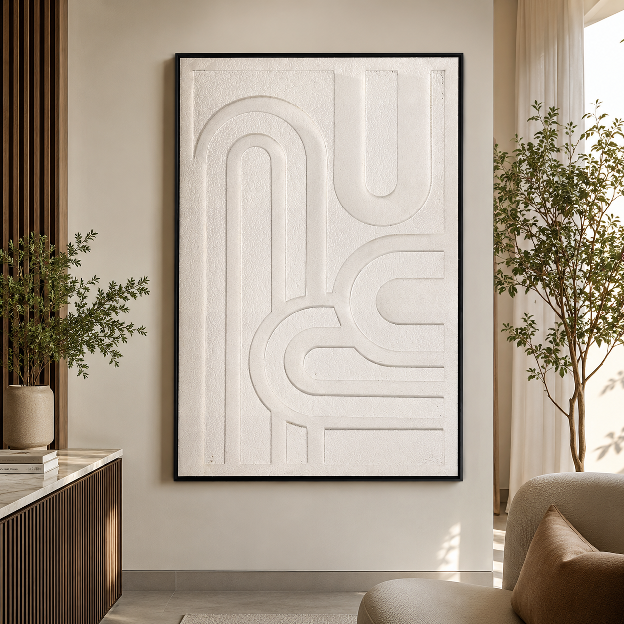 لوحة حائط كبيرة بإطار أسود مقاس 100 × 150 سم
