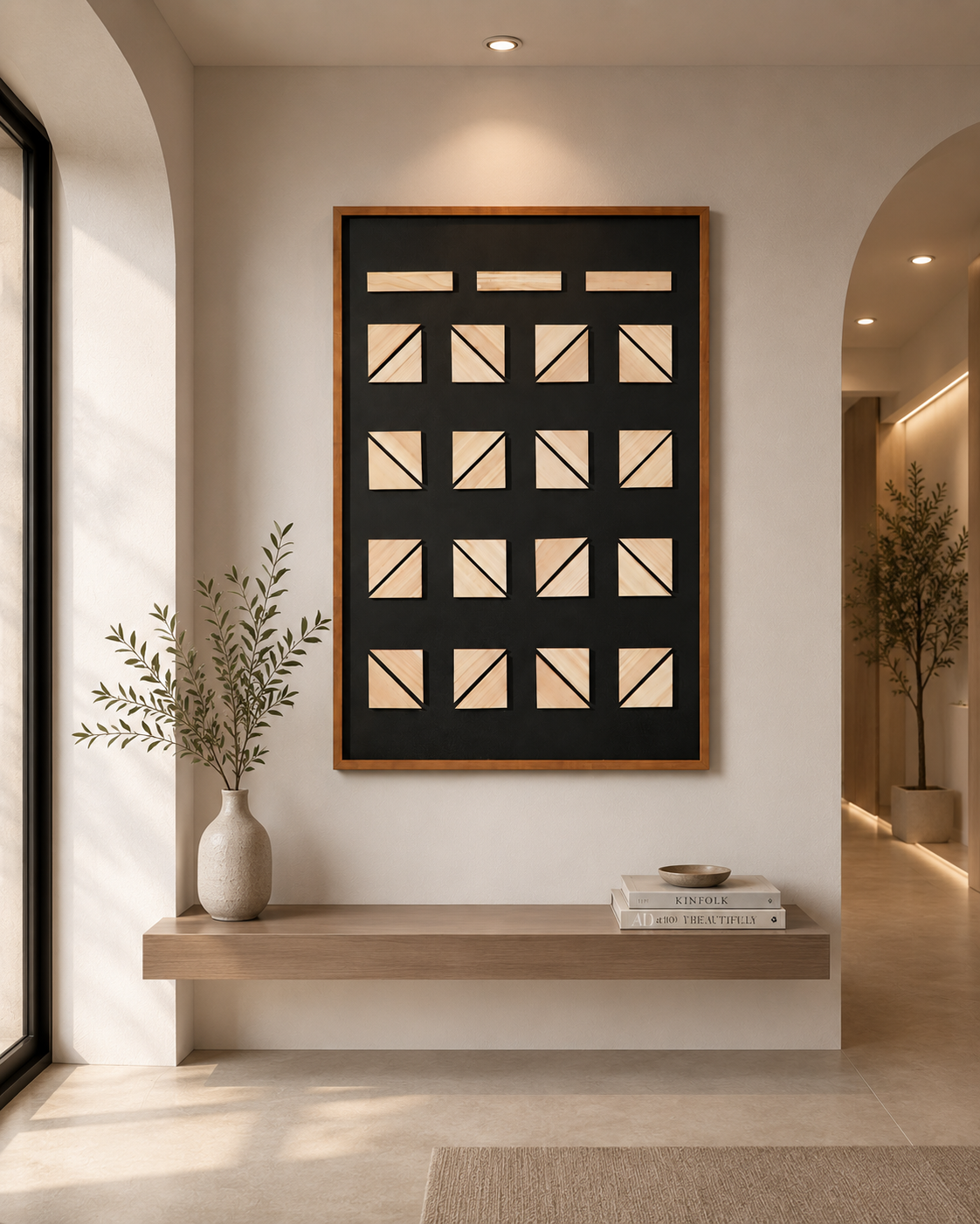 لوحة حائط بإطار أسود مقاس 120 × 80 سم