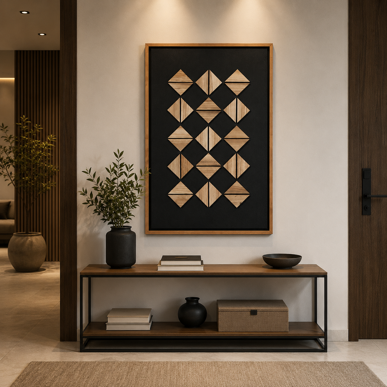 لوحة فنية بإطار أسود مقاس 120 × 80 سم