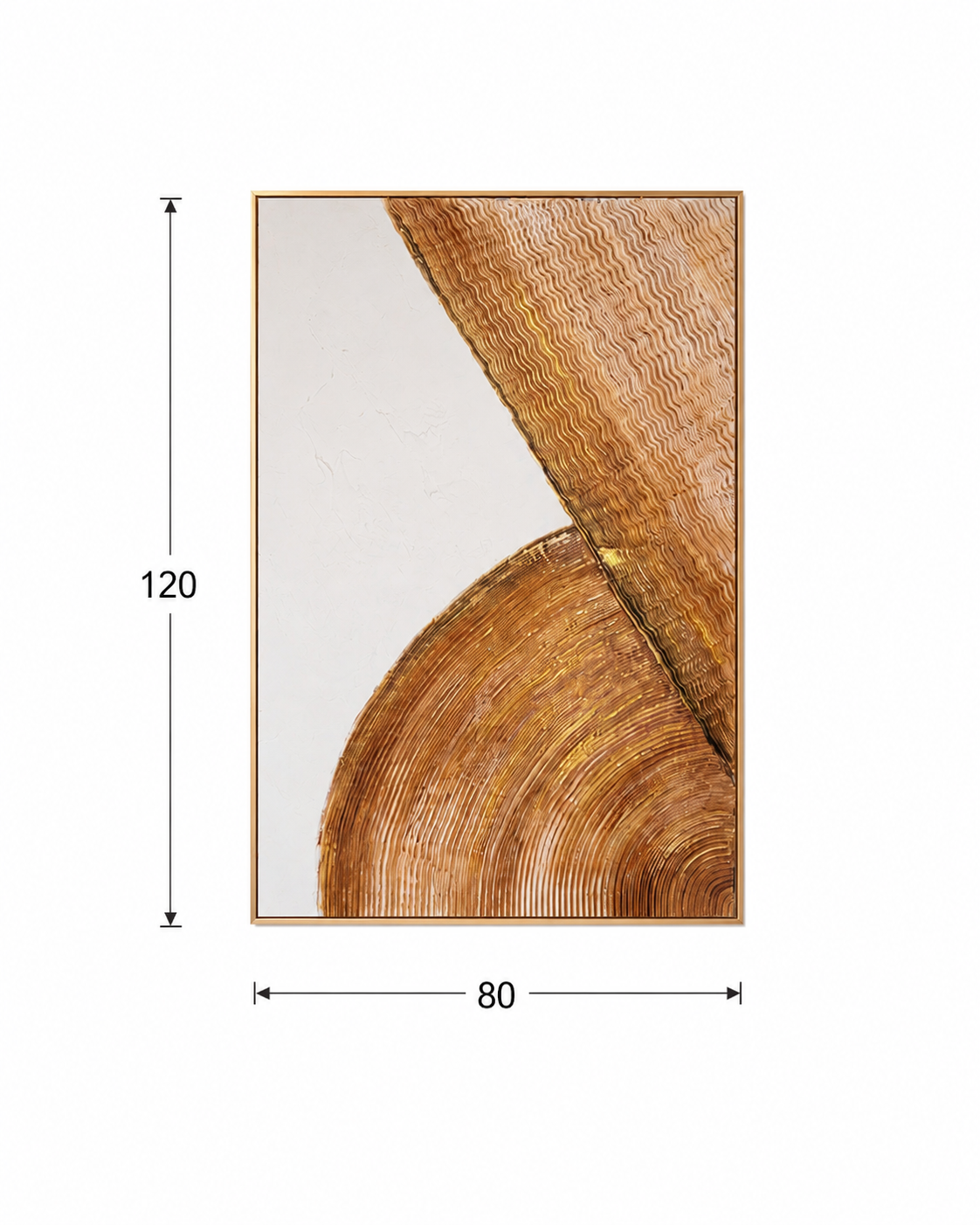 لوحة حائط مودرن بإطار ذهبي مقاس 80 × 120 سم