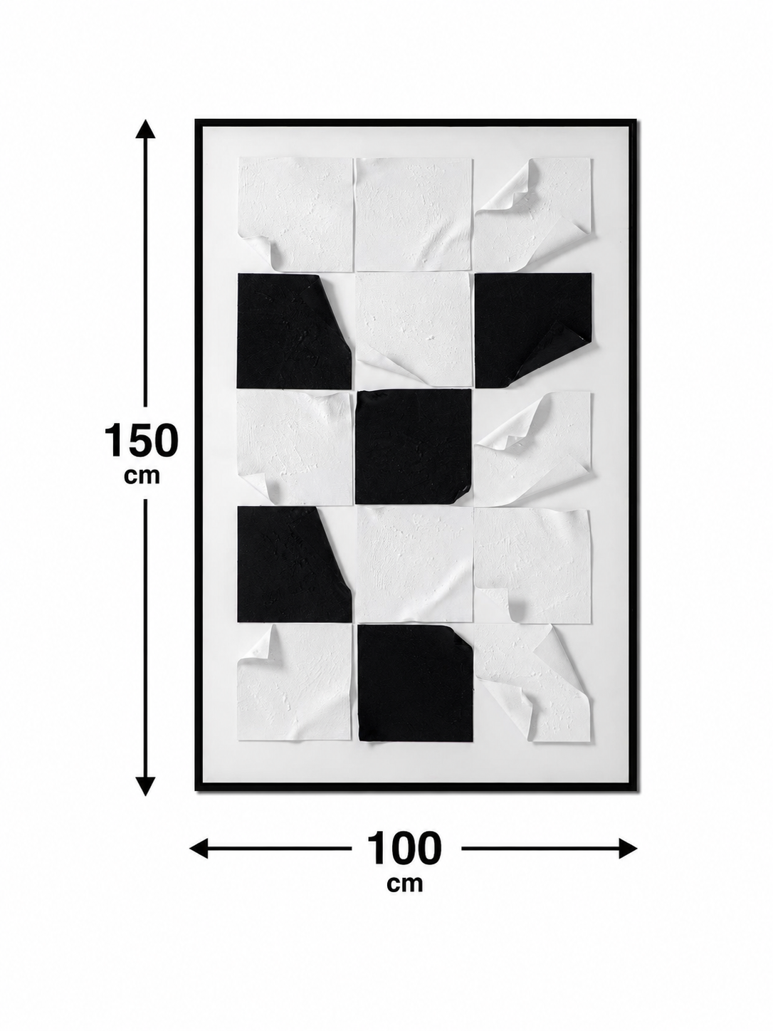لوحة فنية كبيرة بإطار أسود مقاس 100 × 150 سم