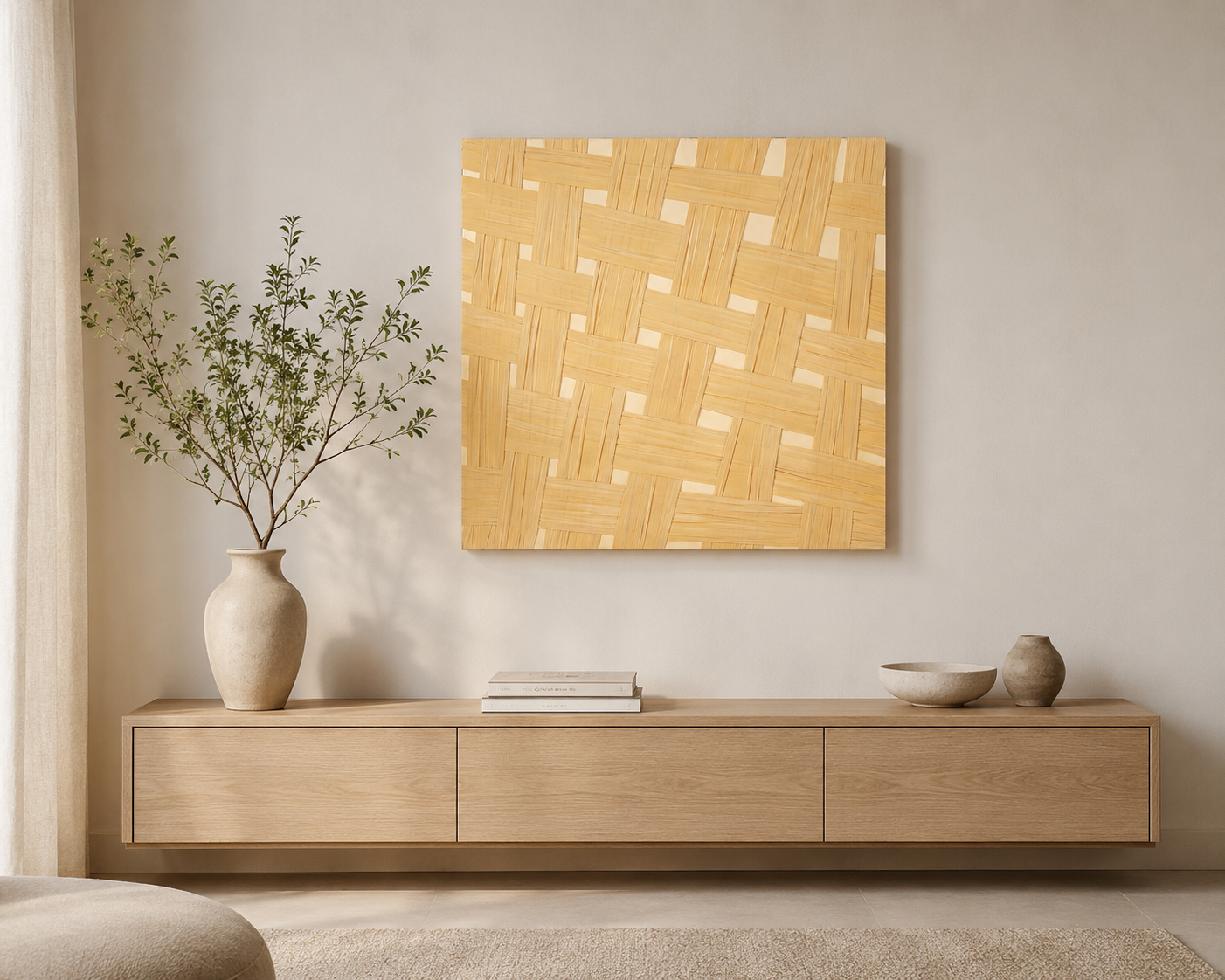 لوحة فنية مربعة بدون إطار مقاس 80 × 80 سم