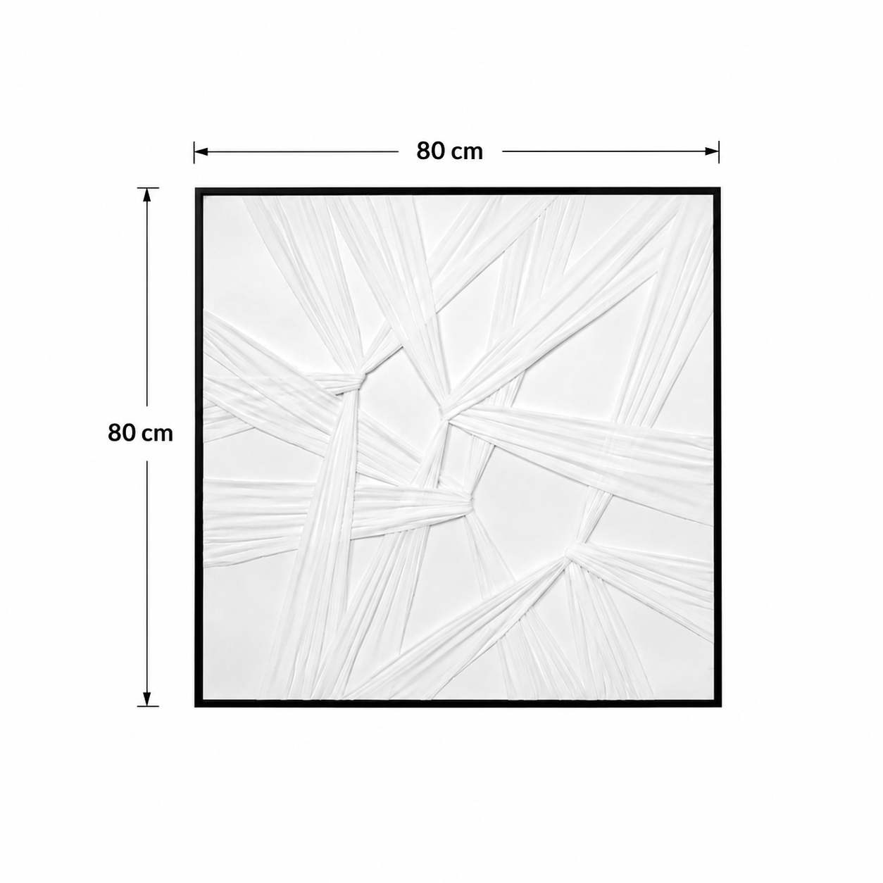 لوحة فنية مربعة بإطار أسود مقاس 80 × 80 سم