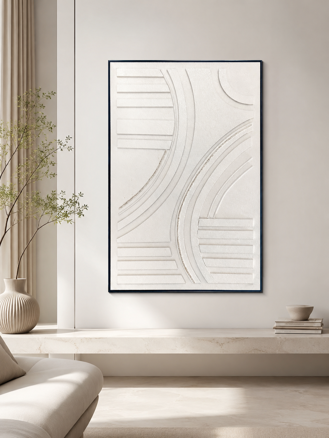 لوحة فنية بإطار أسود مقاس 100 × 150 سم