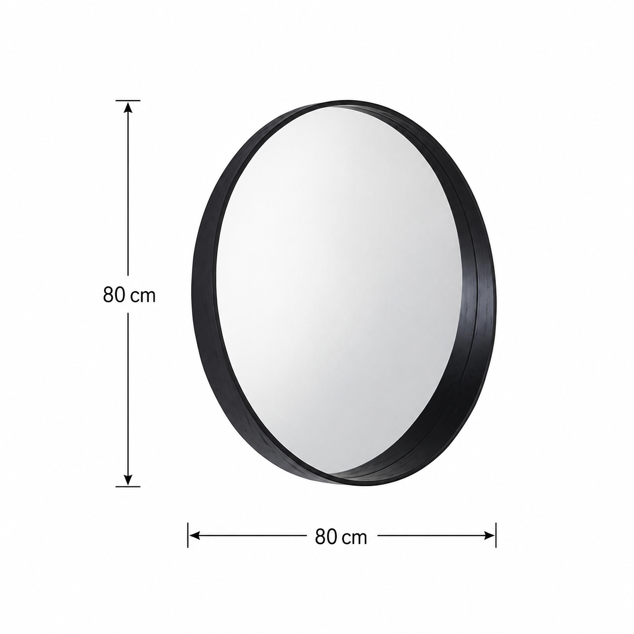 مراية حائط بأطار تعليق اسود 80 × 80 سم