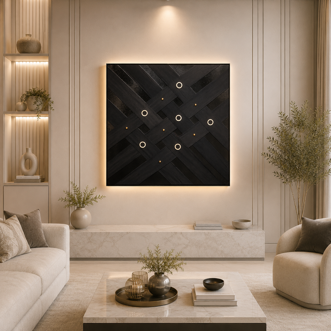 لوحة فنية للحائط مقاس 100 × 100 سم