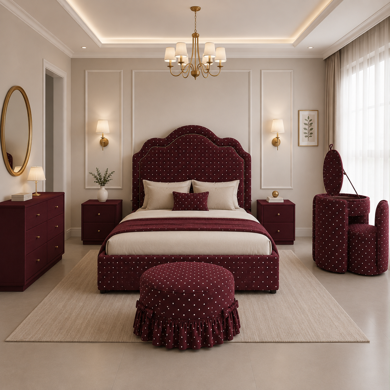 سرير هيدبورد طقم غرفه نوم