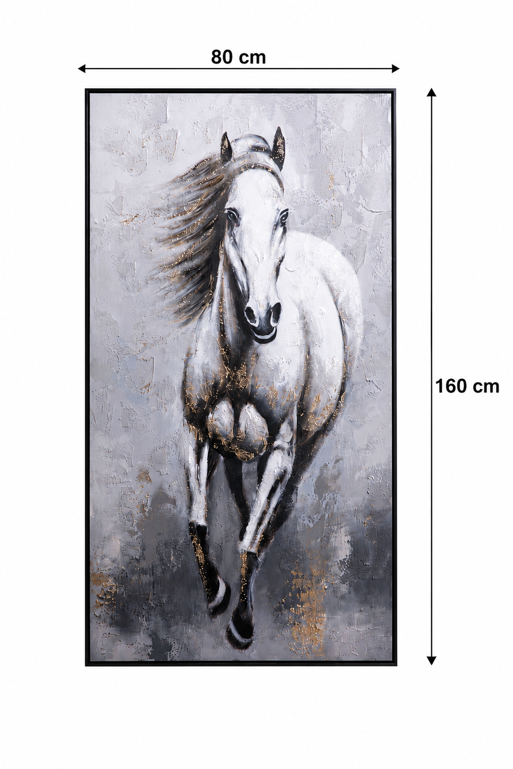 لوحة حائط طولية بإطار أسود مقاس 80 × 160 سم