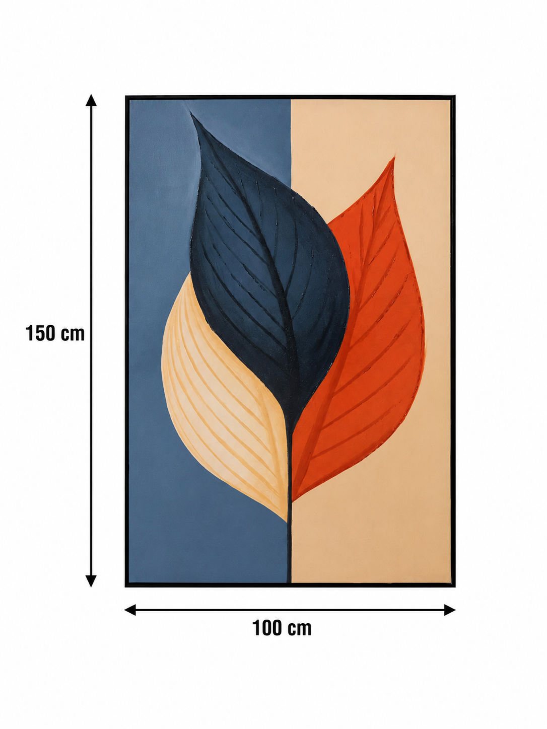 لوحة حائط راقية بإطار أسود مقاس 100 × 150 سم
