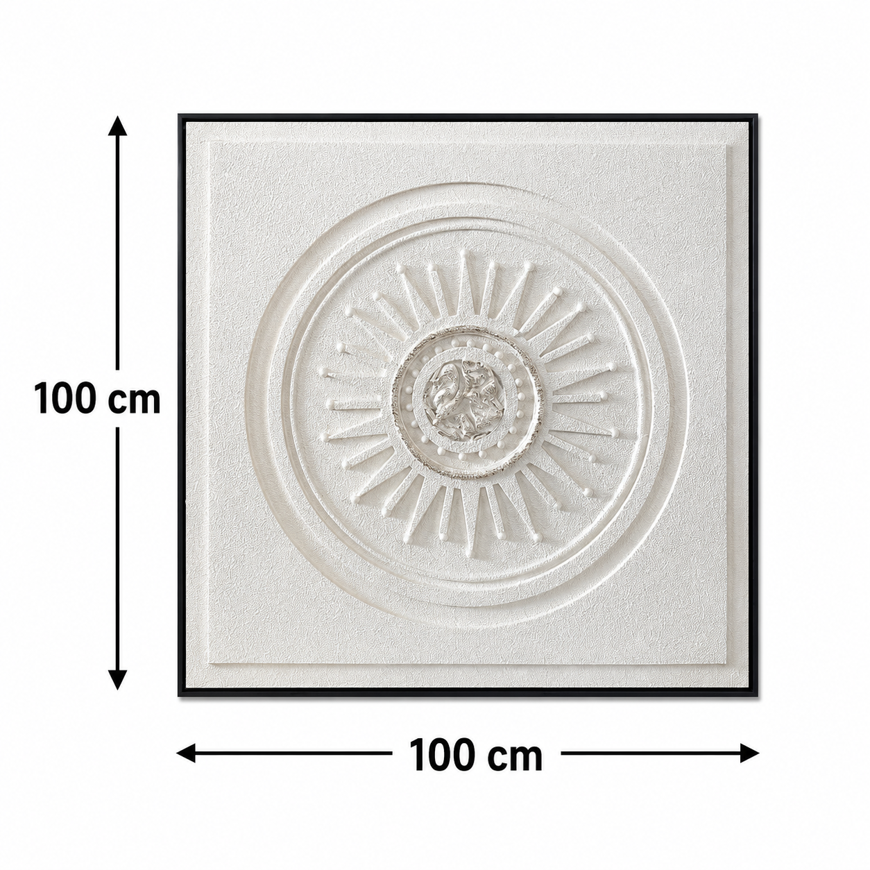 لوحة حائط مربعة بإطار أسود مقاس 100 × 100 سم