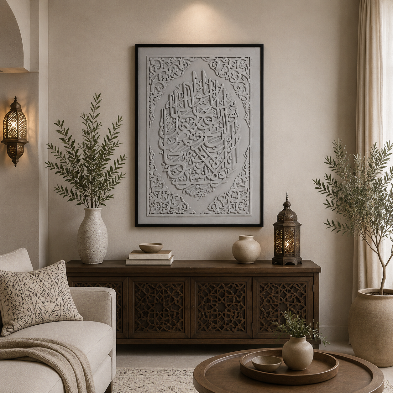 لوحة ديكور أنيقة بإطار أسود مقاس 120 × 80 سم