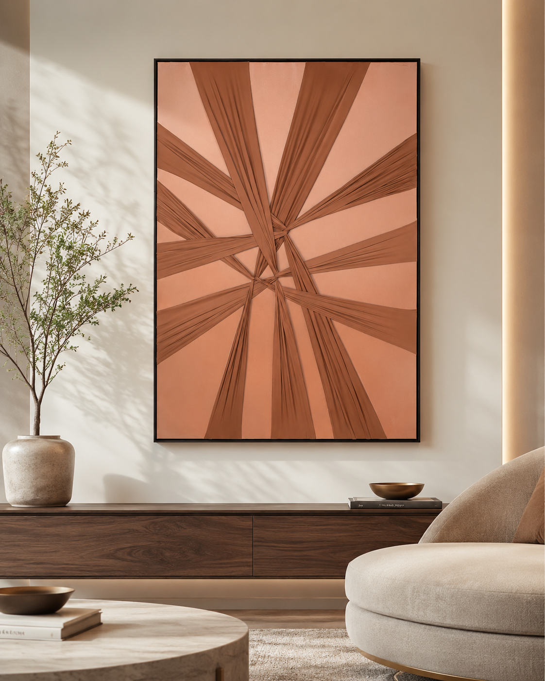 لوحة فنية بإطار أسود مقاس 80 × 120 سم