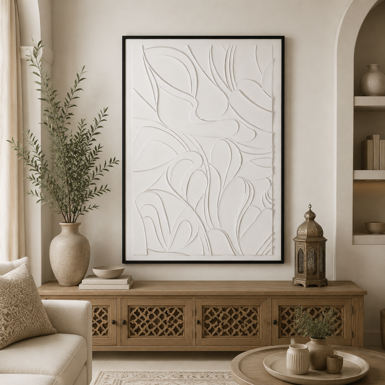 لوحة حائط بإطار أسود مقاس 120 × 80 سم