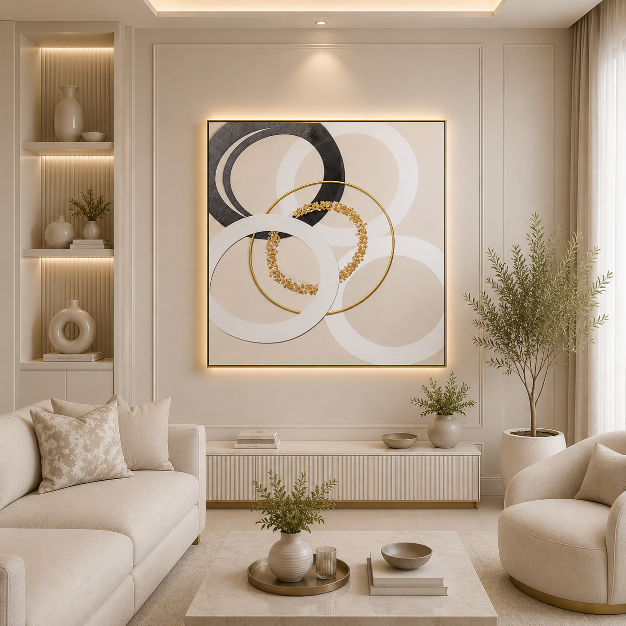 لوحة ديكور مربعة مقاس 100 × 100 سم