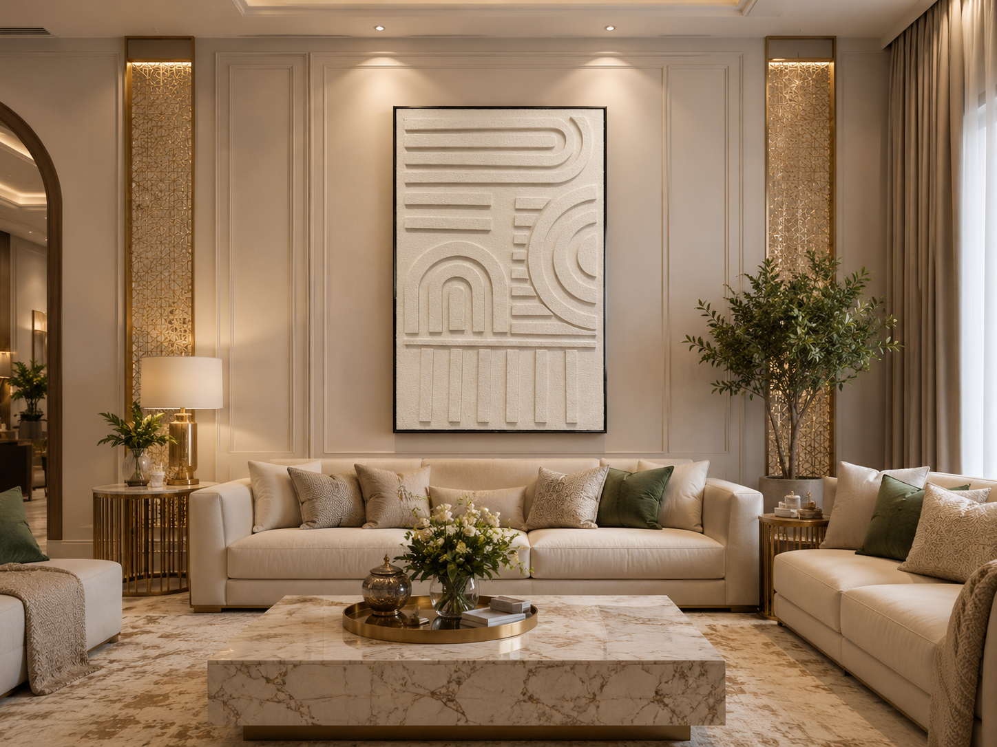 لوحة فنية للحائط بإطار أسود مقاس 100 × 150 سم