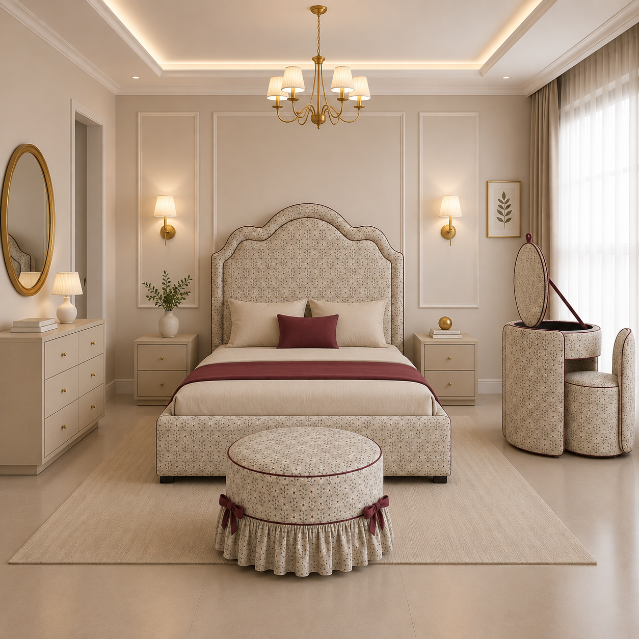 سرير هيدبورد طقم غرفه نوم