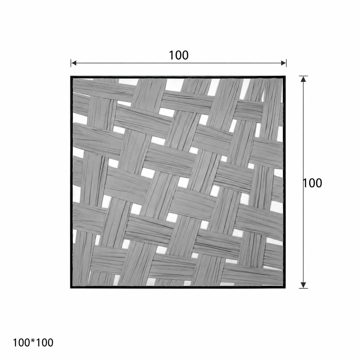 لوحة حائط مربعة بإطار أسود مقاس 100 × 100 سم