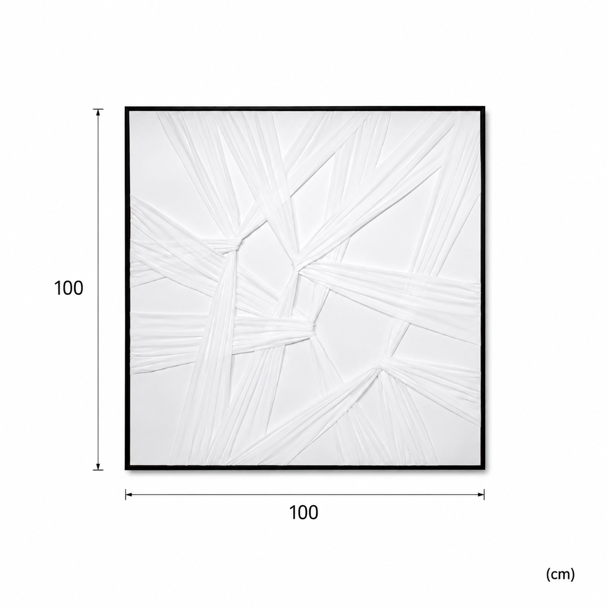 لوحة ديكور مربعة بإطار أسود مقاس 100 × 100 سم