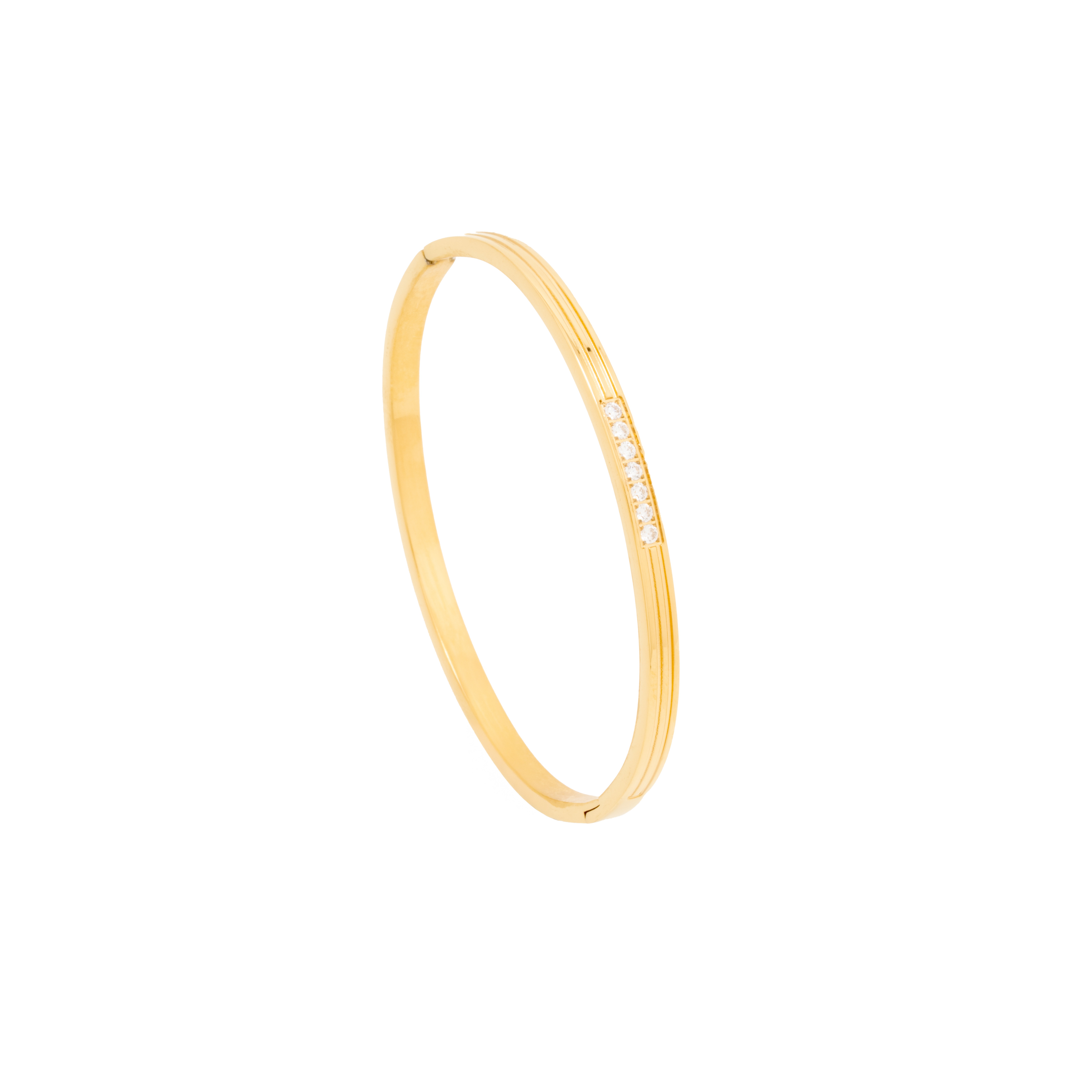 إسوارة سيليست الرفيعة بلمسة كريستال مطلية بالذهب