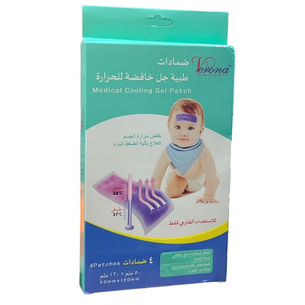 ضمادات جل خافضة للحرارة 4 قطع 50*120 ملم Verona