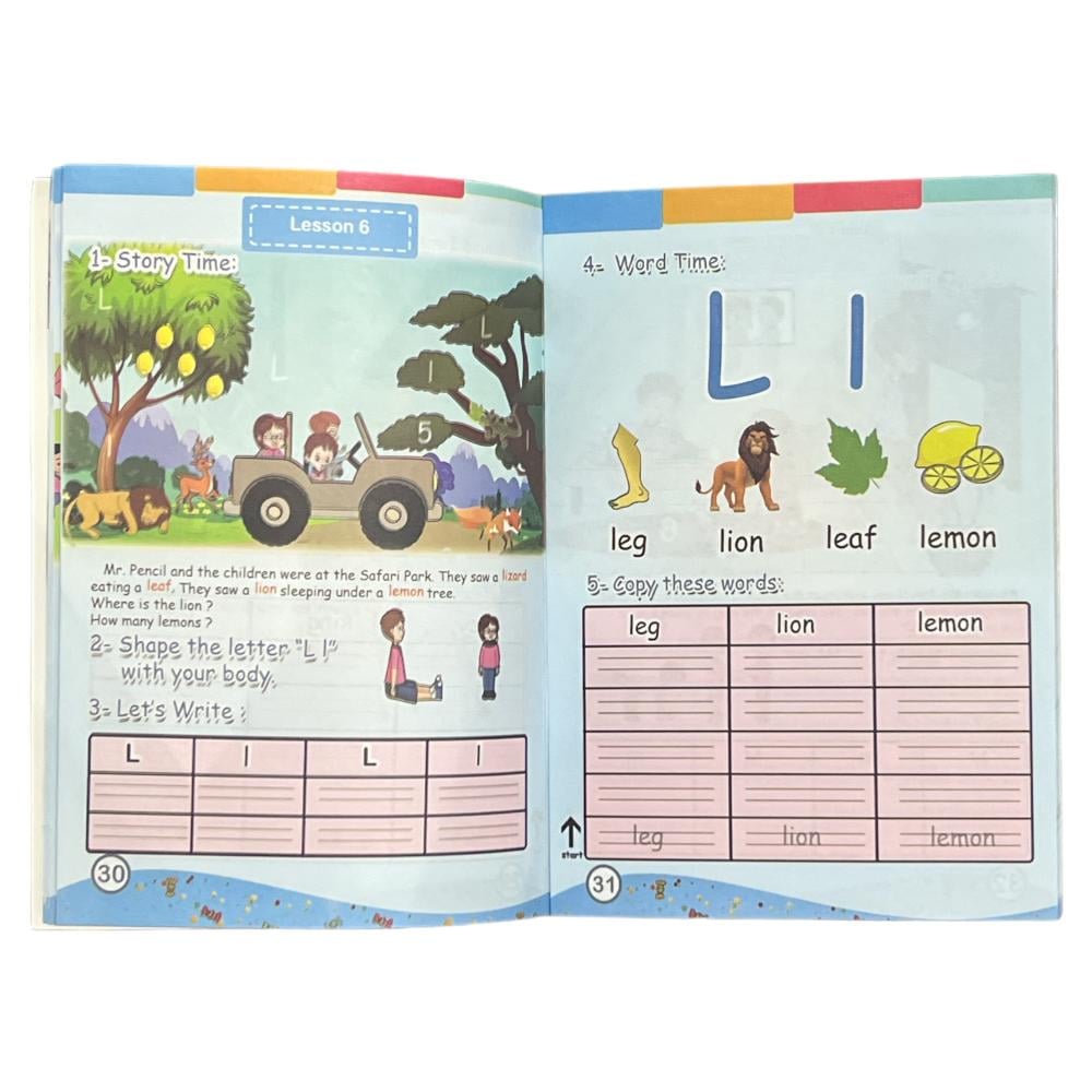 Learn English with Mr.pencil K.G 2 Color pages
