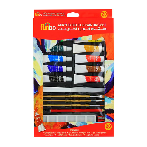 طقم ألوان اكريليك 20 قطعة FO-ACRYLIC-ST-01