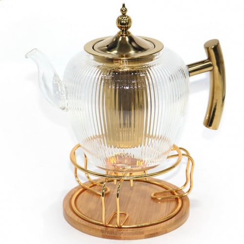 طقم ابريق شاي بمصفاة مع سخان 1000 مل ALSAHAH KX522...