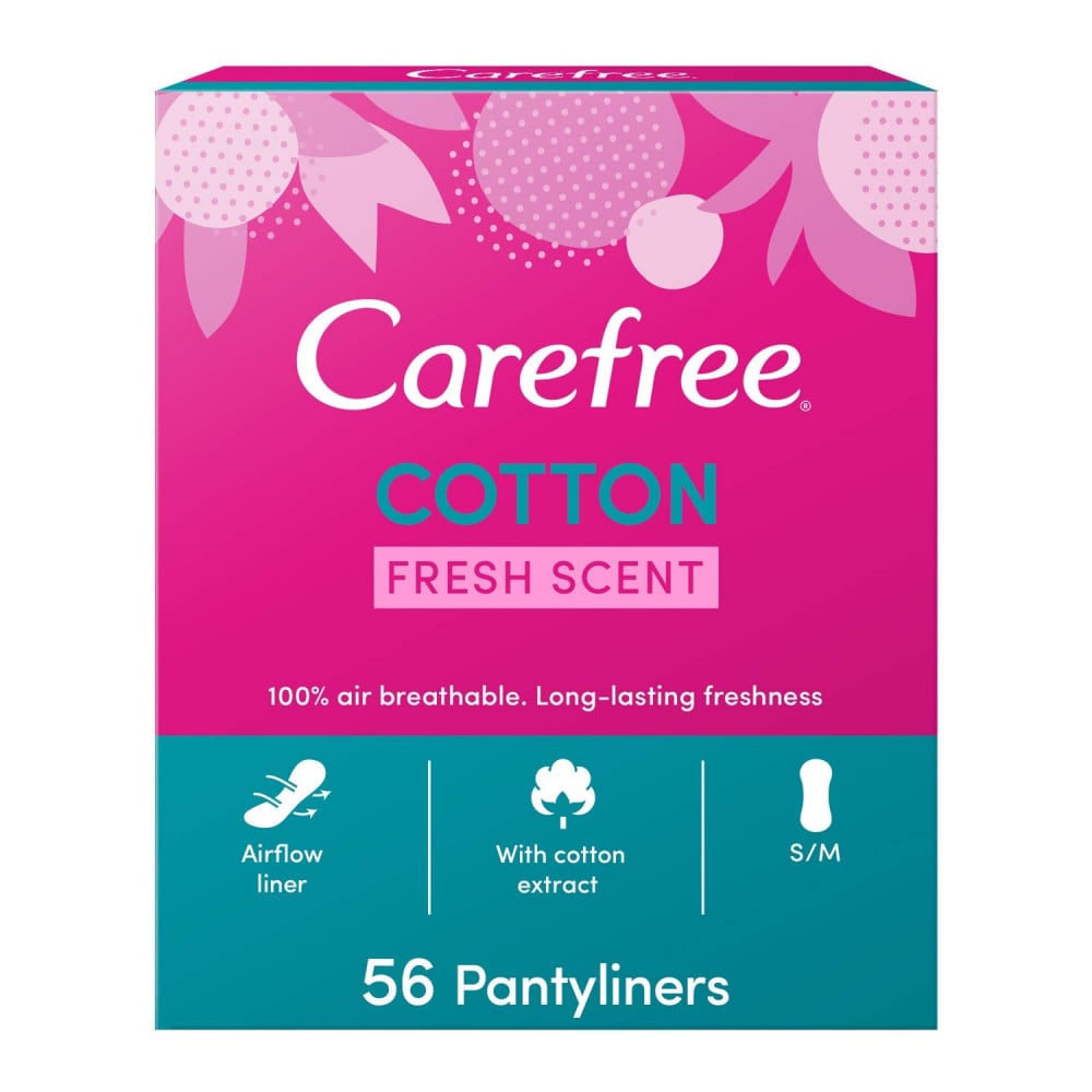 فوط صحية عطر منعش حجم فعلي 56 فوطة Carefree