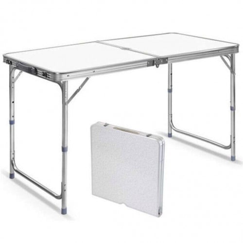 Buy wholesale FIXED table 100X60 P/C ALUMINUM T-GLASS WHITE