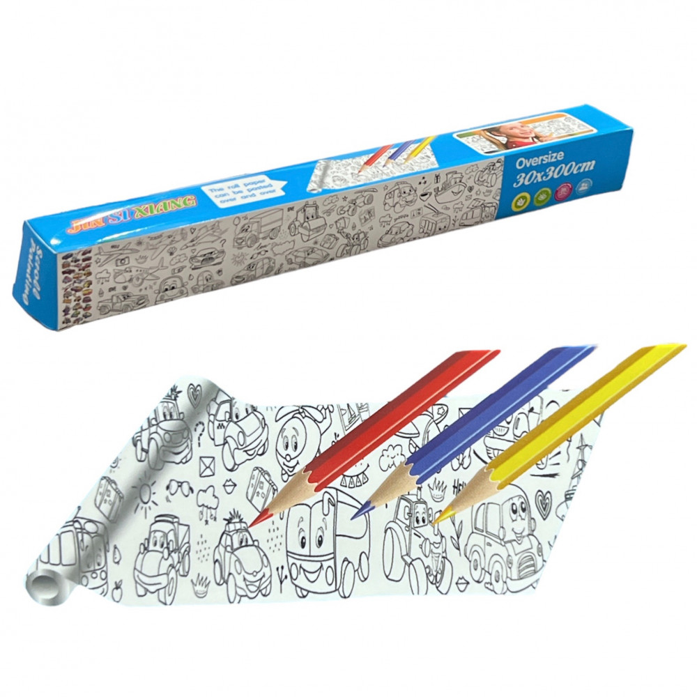 Coloring Roll + 8 Pencils Under The Sea COLORING ROLLS CARIOCA