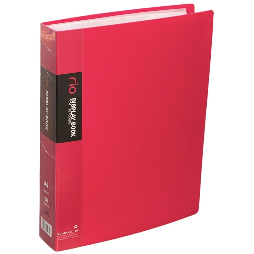 ملف جيوب وردي 80 ورقة (A4) deli 5006