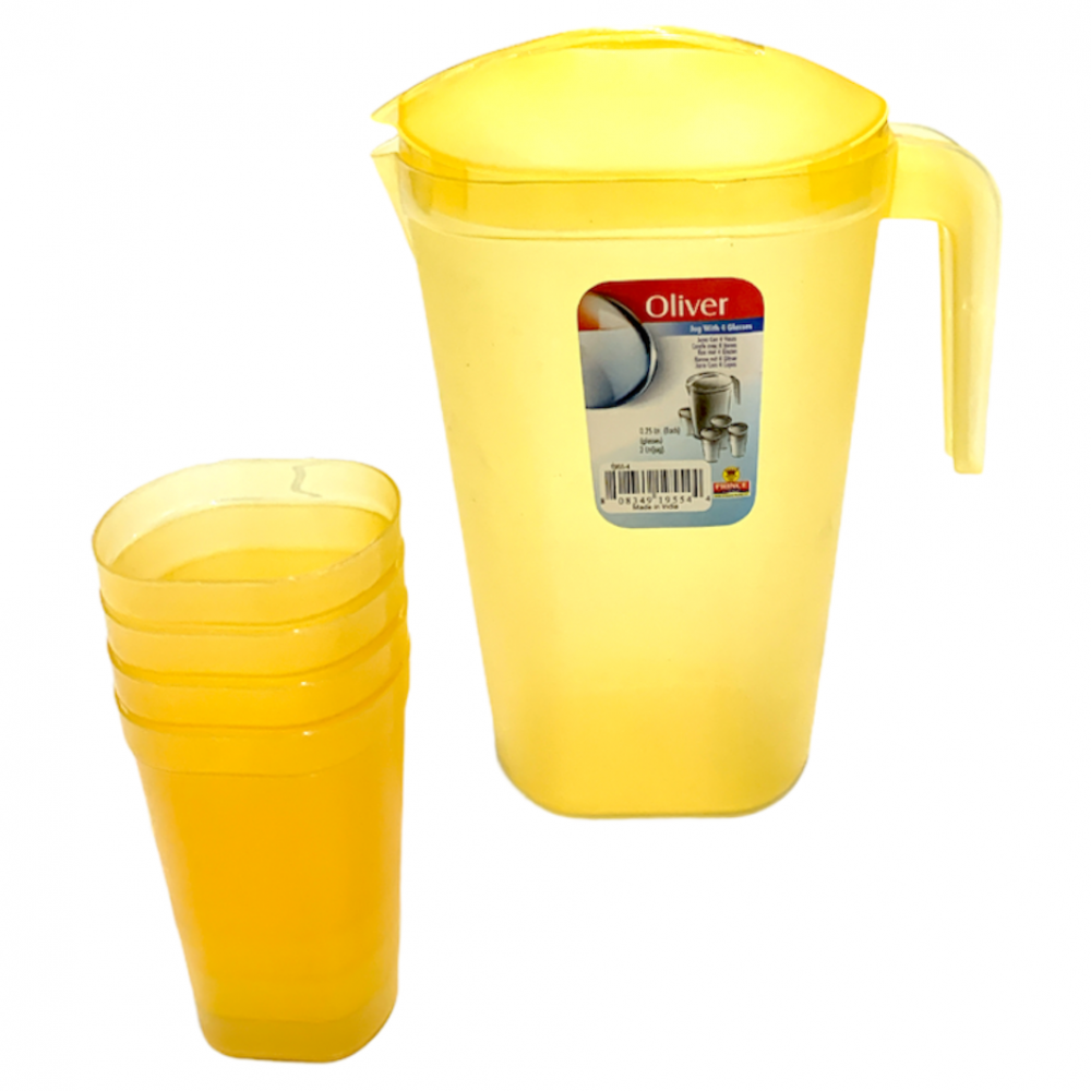 2 liter plastic thermos with 4 cups