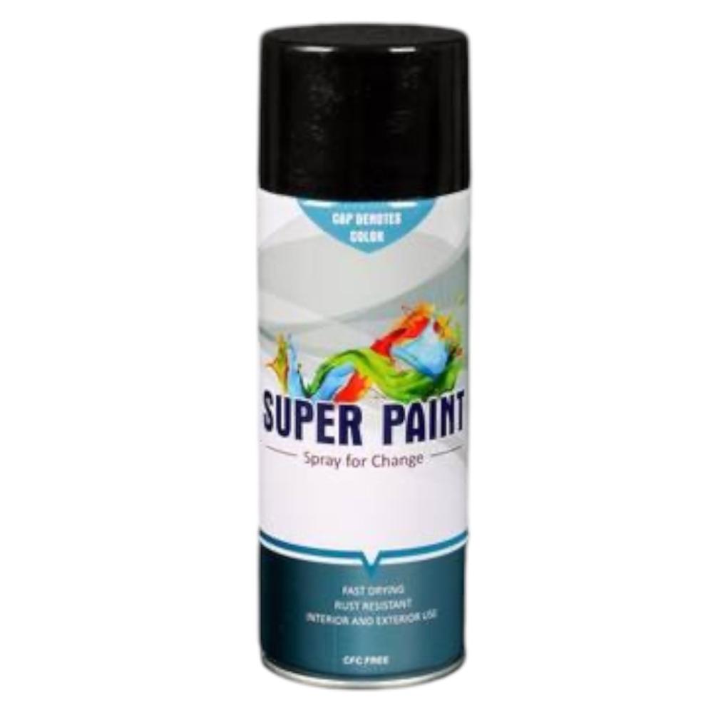بخاخ طلاء أسود 400 مل SUPER PAINT