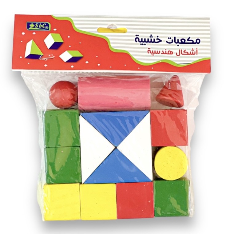 اشكال هندسية خشبية ملونة للأعمال الفنية SBC 7635-014