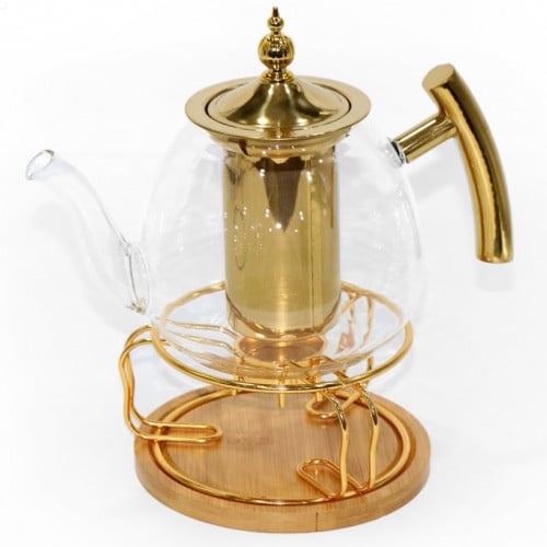طقم ابريق شاي بمصفاة مع سخان 1000 مل ALSAHAH KX522...