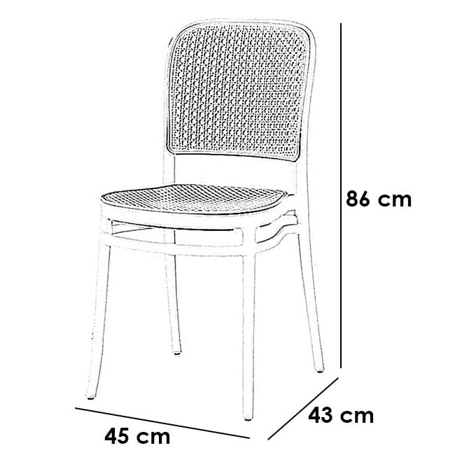 كرسي بلاستيك أسود LM210-222