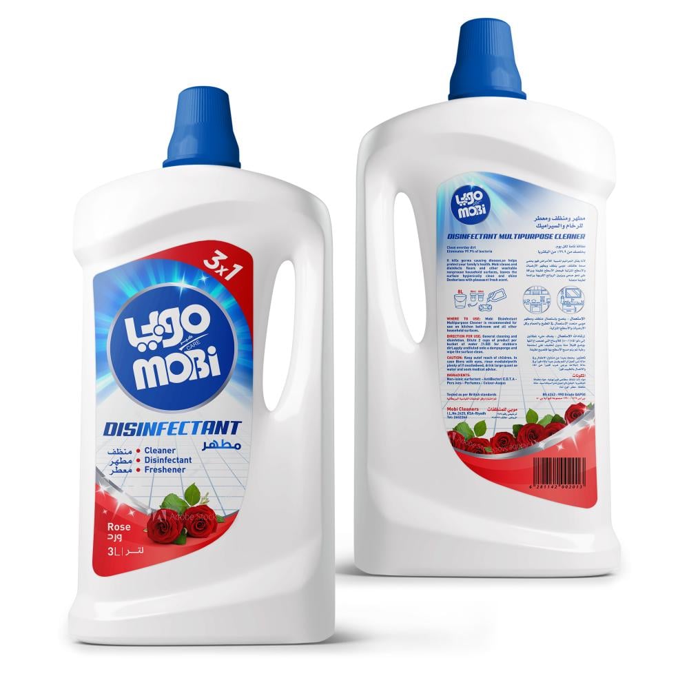 كرتون مطهرات 3 لتر ورد 4 حبات