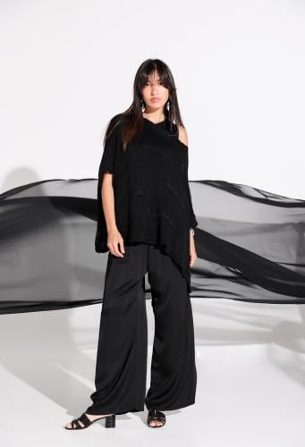 Knit Over Pants Set - Black