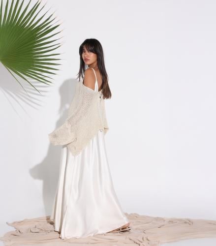 The Silky Overlay Dress - Beige
