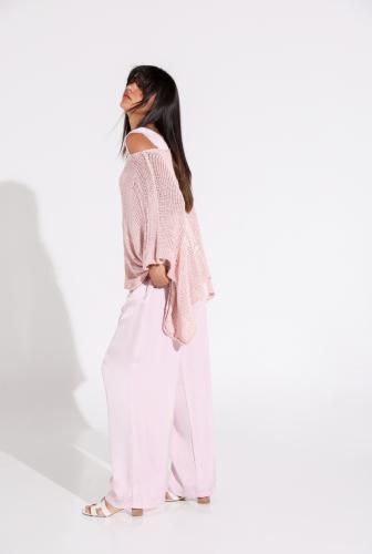 Knit Over Pants Set - Pink