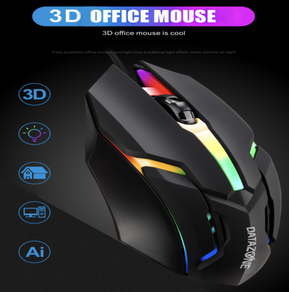 ماوس قيمنق أرجي بي  3 دي 1600 دي بي إي  لون  أسود