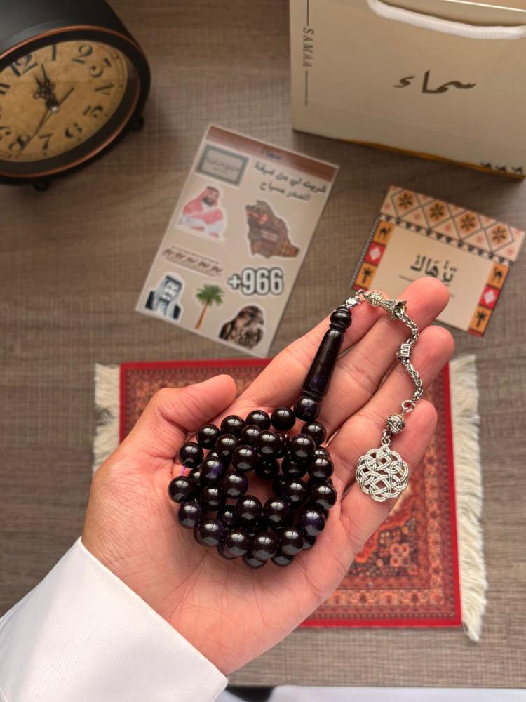 سبحة بكلايت أسود قلتر بنفسجي