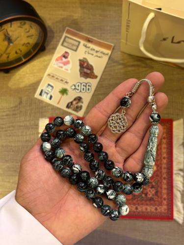 سبحة بكلايت ابيض واسود مخلوط