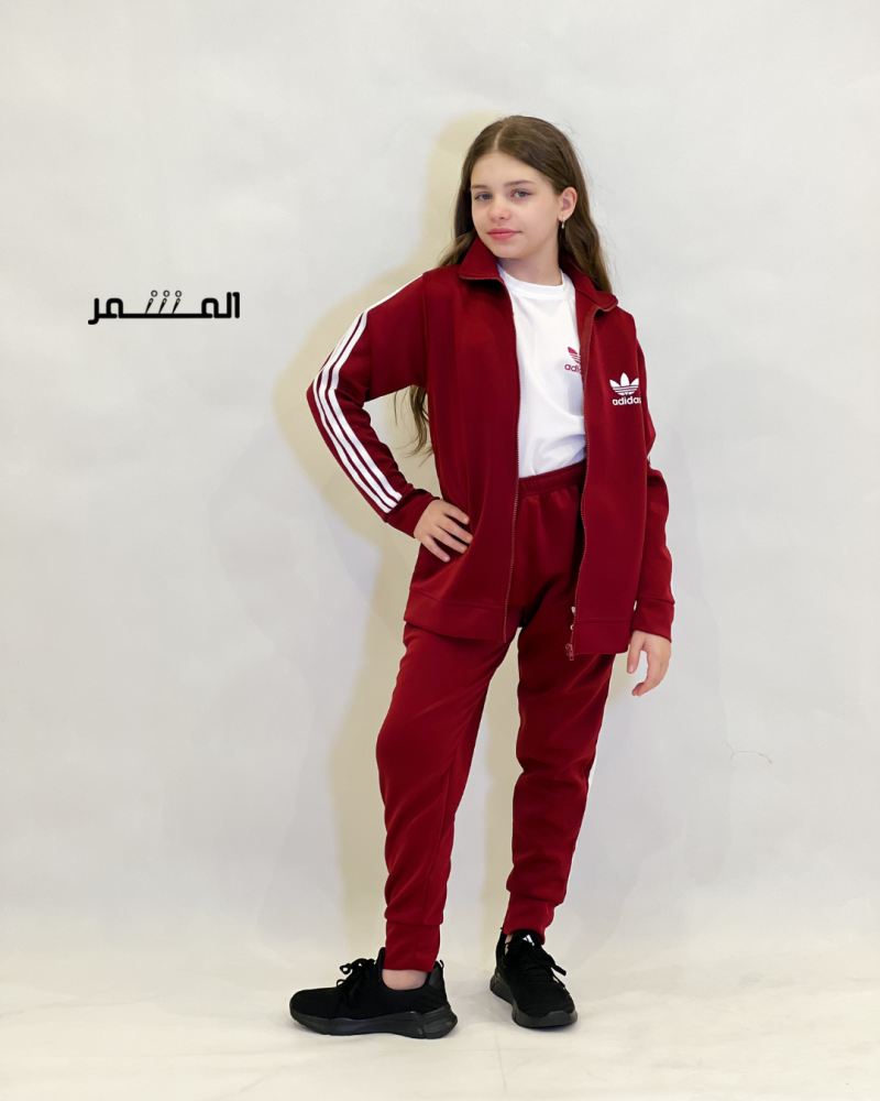 بدلة رياضة  أطفال  - عنابي