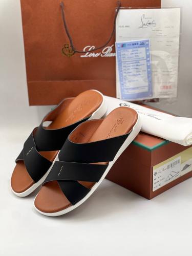 Loro Piana Leather Sandals Black